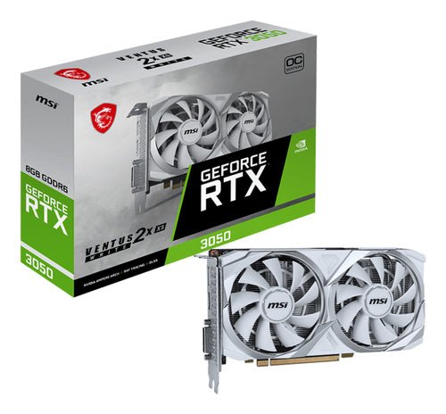 MSI VENTUS RTX 3050 2X XS WHITE 8G OC graphics card NVIDIA GeForce RTX 3050 8 GB GDDR6 MSI VENTUS RTX 3050 2X XS WHITE 8G OC graphics card NVIDIA GeForce RTX 3050 8 GB GDDR6